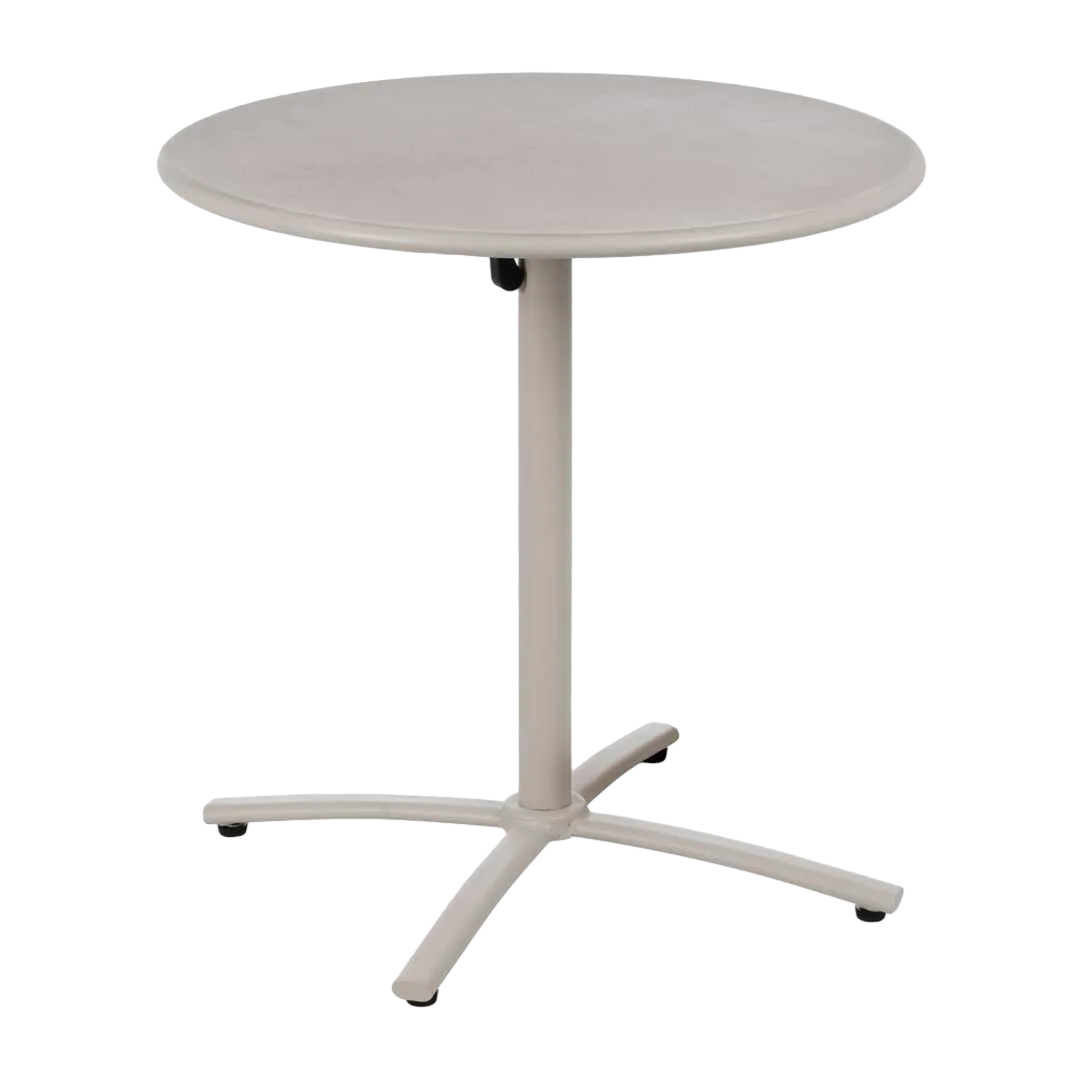 Mesa auxiliar plegable en acero color taupe 70x70x72cm - Ixia - 611566IX - foto-transparente
