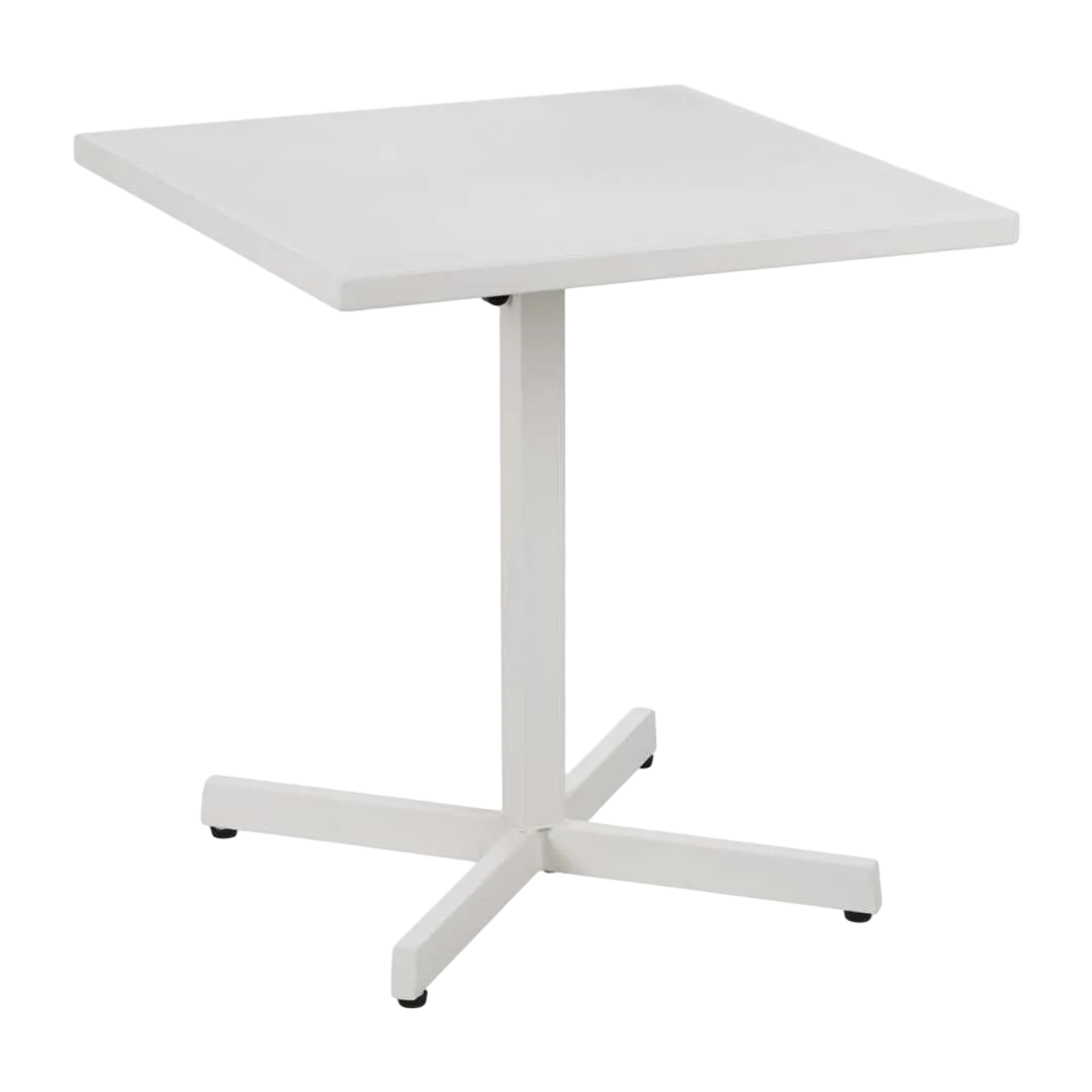 Mesa auxiliar plegable de acero blanco 70x70x74cm - Ixia - 611567IX - foto-transparente