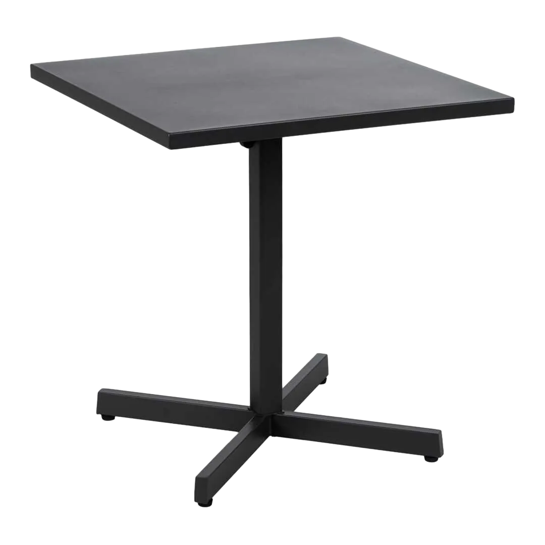 Mesa auxiliar plegable de acero color antracita 70x70x74cm - Ixia - 611568IX - foto-transparente
