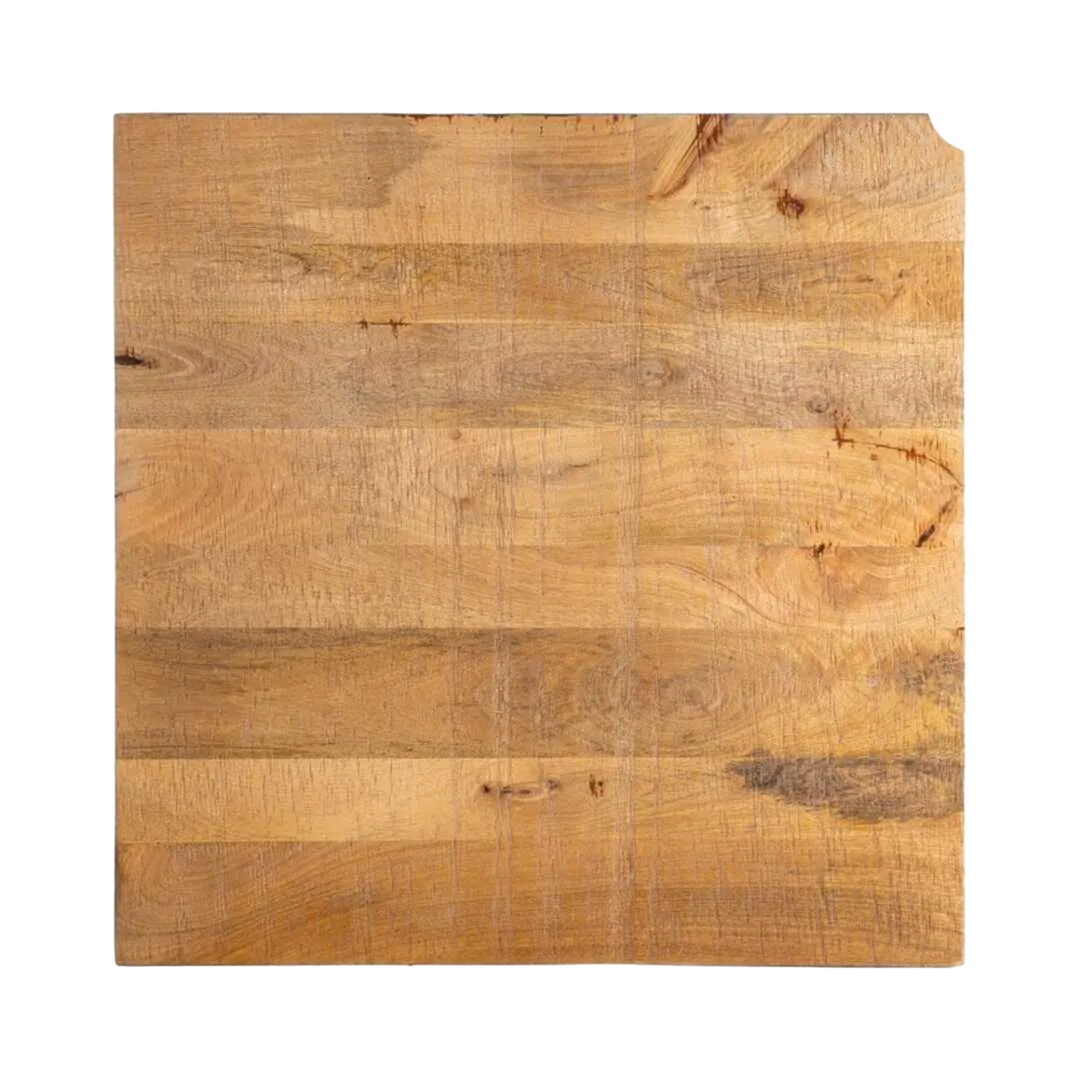 Tablero cuadrado para mesa en madera de mango superficie irregular natural 80x80x3cm - Ixia - 611701IX - foto-transparente