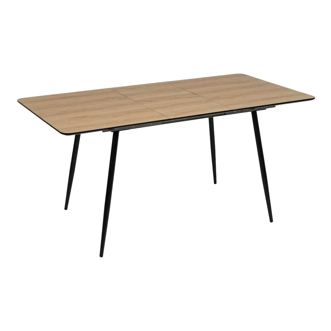 Mesa extensible natural en DM con patas de hierro para salón 120x80x75cm - Ixia - 611805IX - foto-transparente