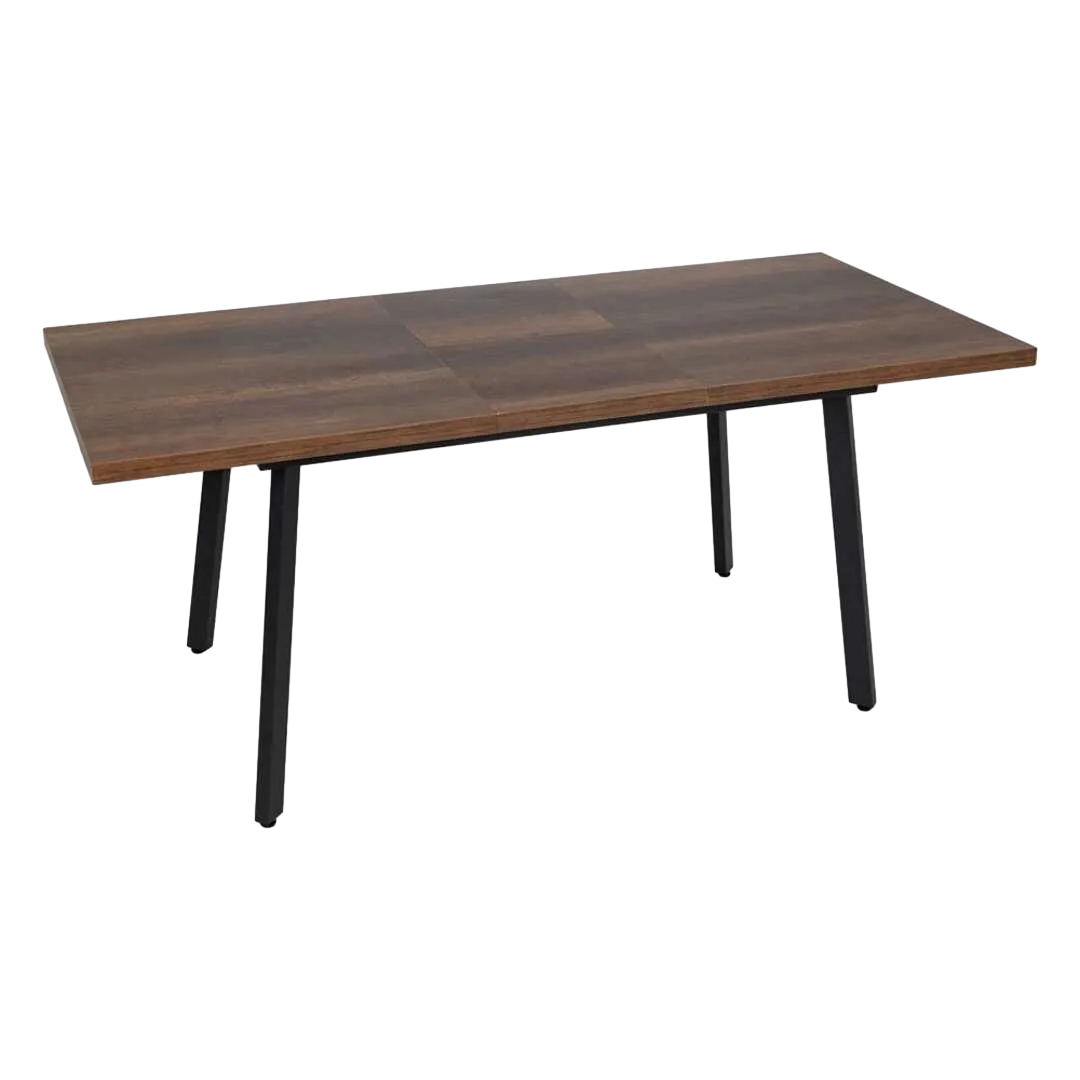 Mesa extensible marrón metal y madera 138x85x76cm - Ixia - 612140IX - foto-transparente