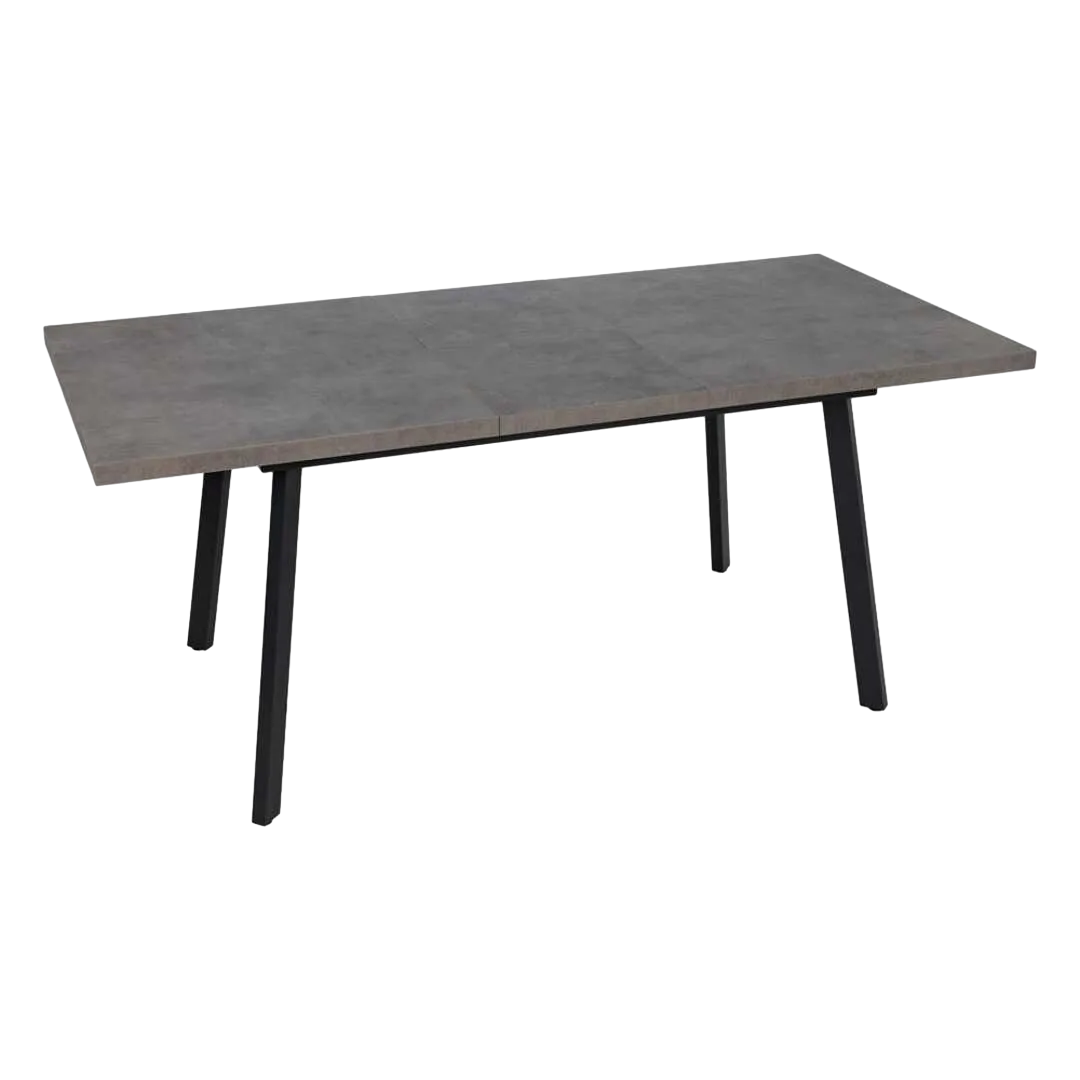 Mesa extensible gris con sobre de melamina y patas de hierro 138x85x76cm - Ixia - 612141IX - foto-transparente