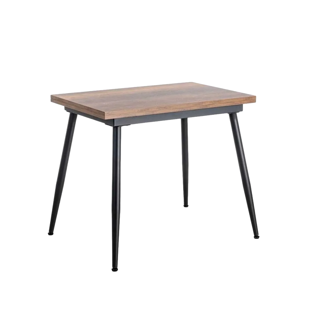 Mesa extensible giratoria de metal y madera marrón 90x60x75cm - Ixia - 612143IX - foto-transparente
