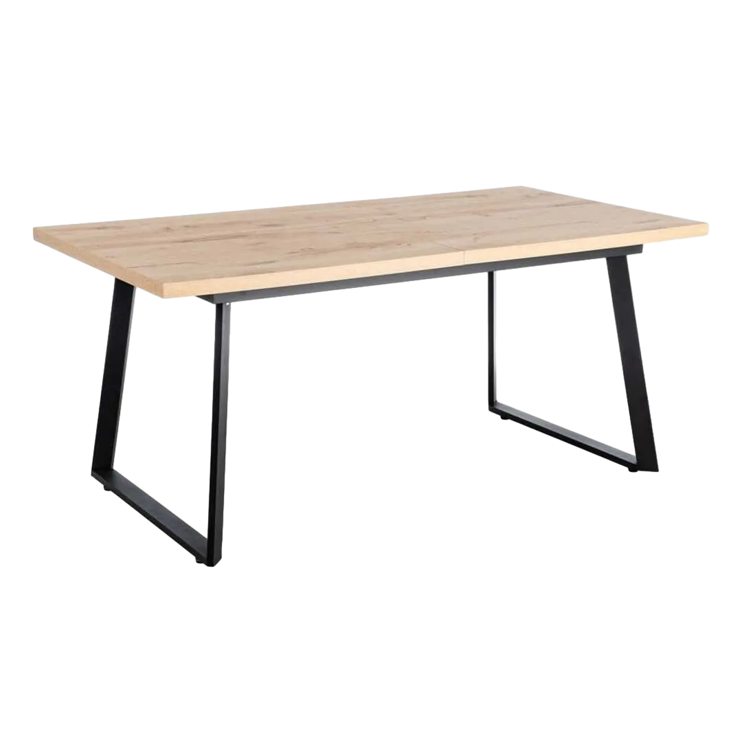 Mesa extensible natural en metal y madera 170x90x75cm - Ixia - 612145IX - foto-transparente