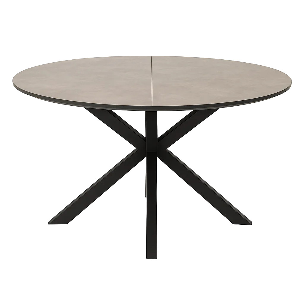 Mesa extensible gris y negro en DM y metal 120x120x76cm - Ixia - 612536IX - foto-transparente
