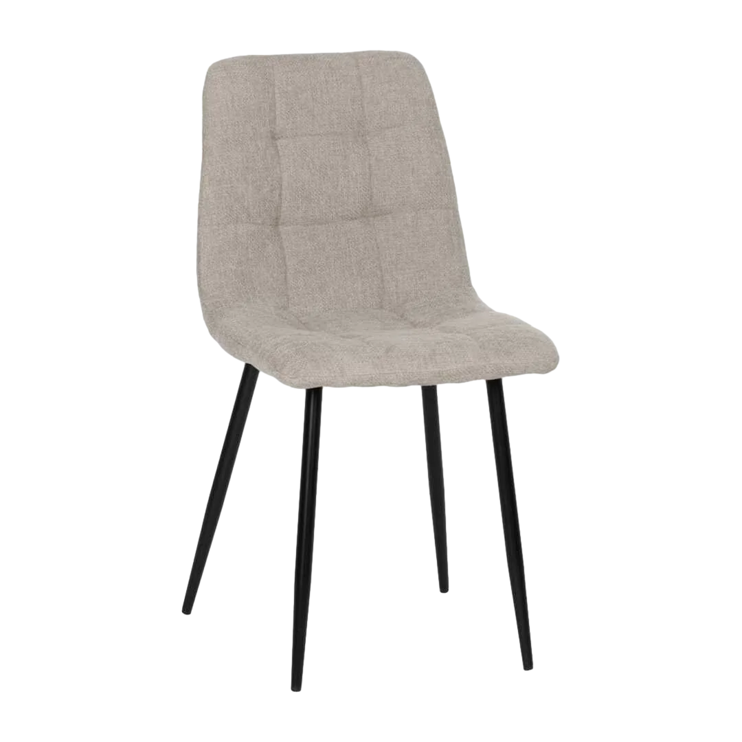 Silla tapizada gris en tejido con patas de metal apta para contract 44x42x89cm - Ixia - 612562IX - foto-transparente