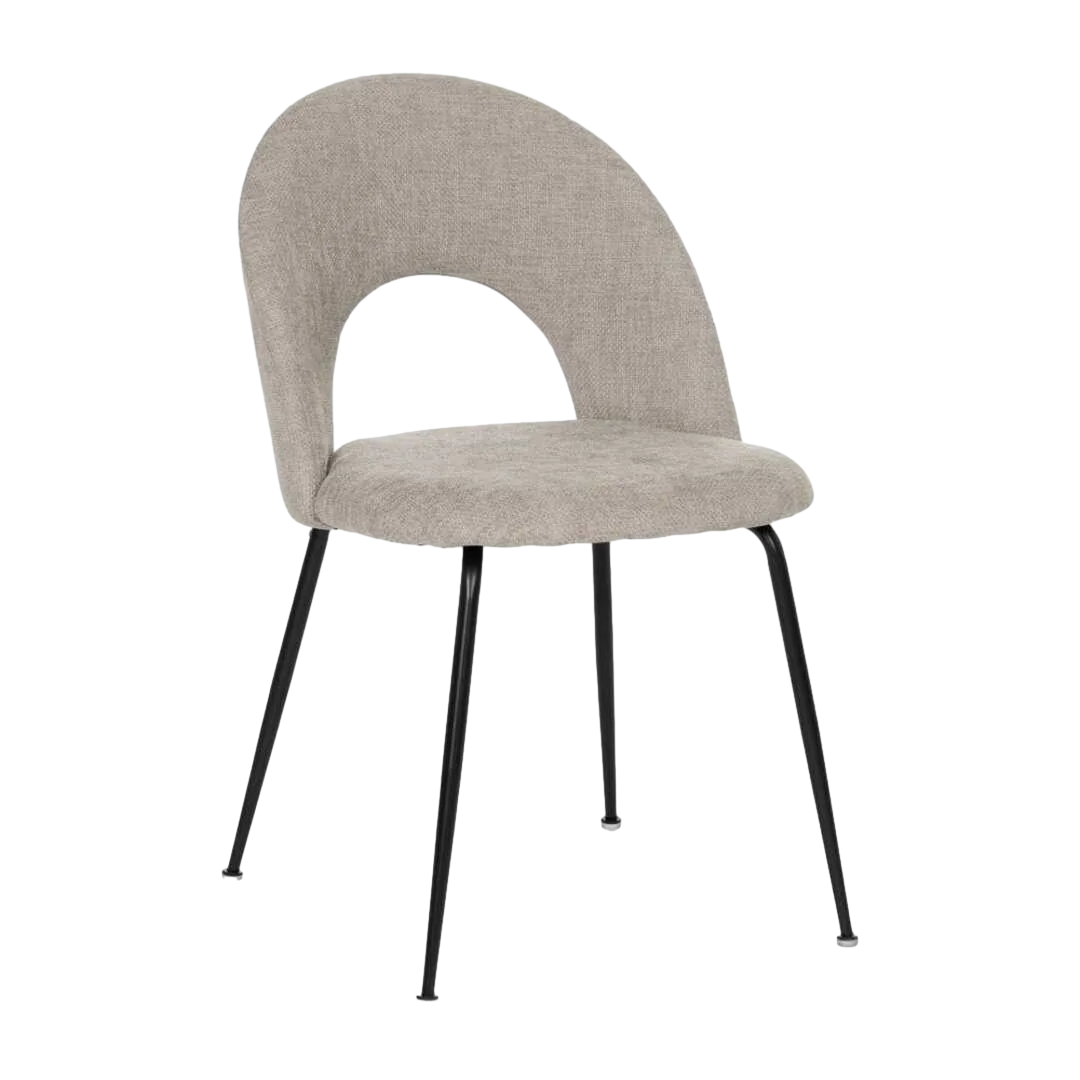 Silla tapizada en tejido gris con estructura metálica 49x60x81cm - Ixia - 612570IX - foto-transparente