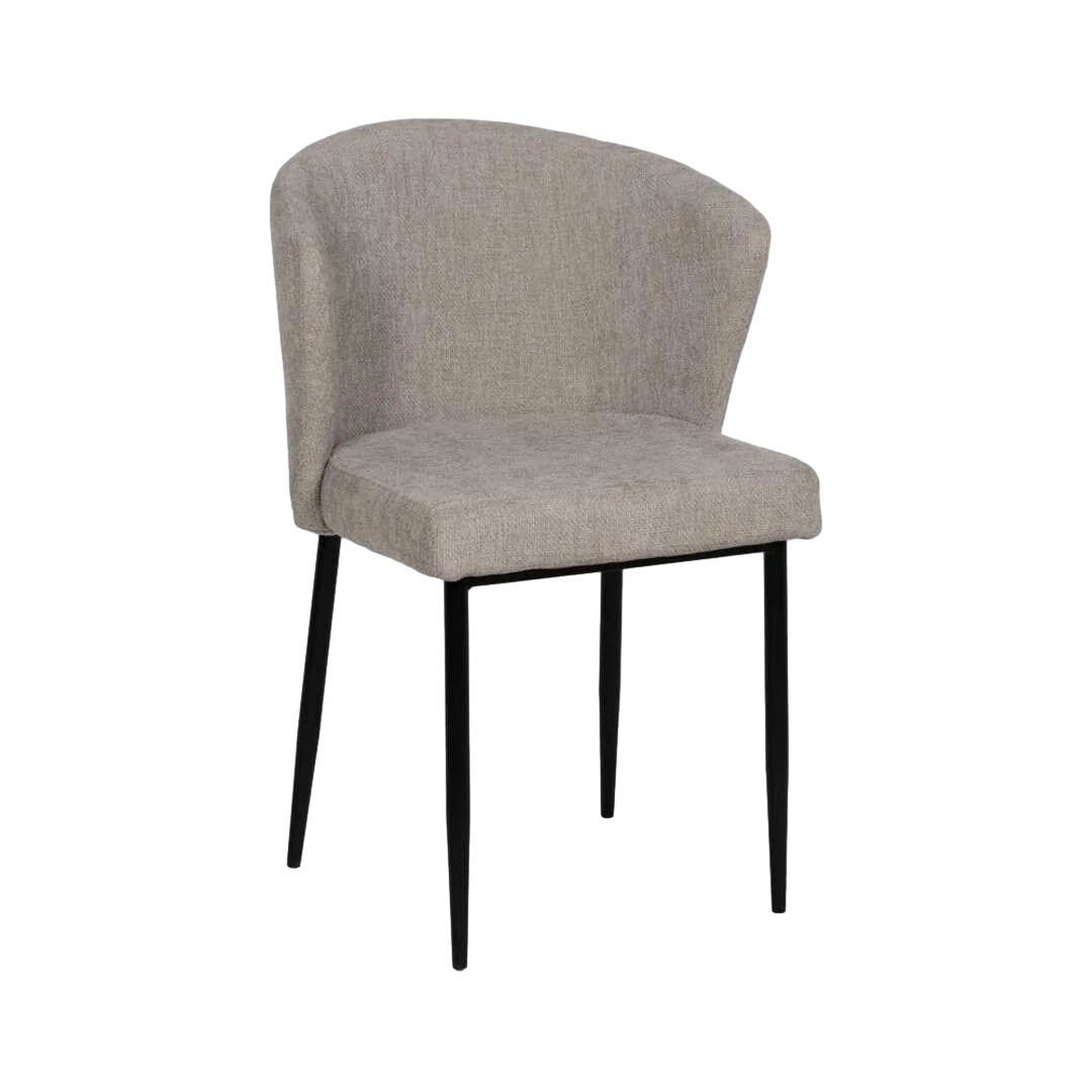 Silla gris tapizada en poliéster con patas de hierro 52.50x55x80cm - Ixia - 612578IX - foto-transparente