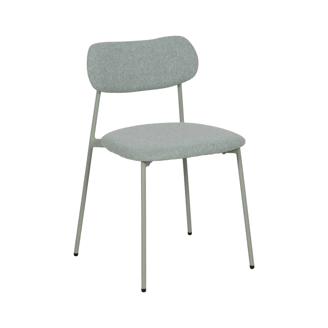 Silla verde apilable tejido 100% poliéster y estructura metálica 49x47x76cm - Ixia - 612606IX - foto-transparente