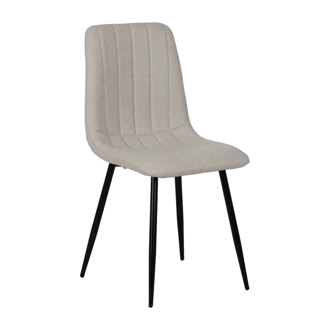 Silla tapizada crema en tejido con estructura metálica 44x51x88cm - Ixia - 612612IX - foto-transparente