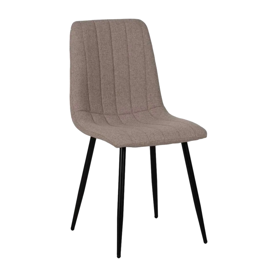 Silla beige en tejido con estructura metálica para salón 44x51x88cm - Ixia - 612613IX - foto-transparente