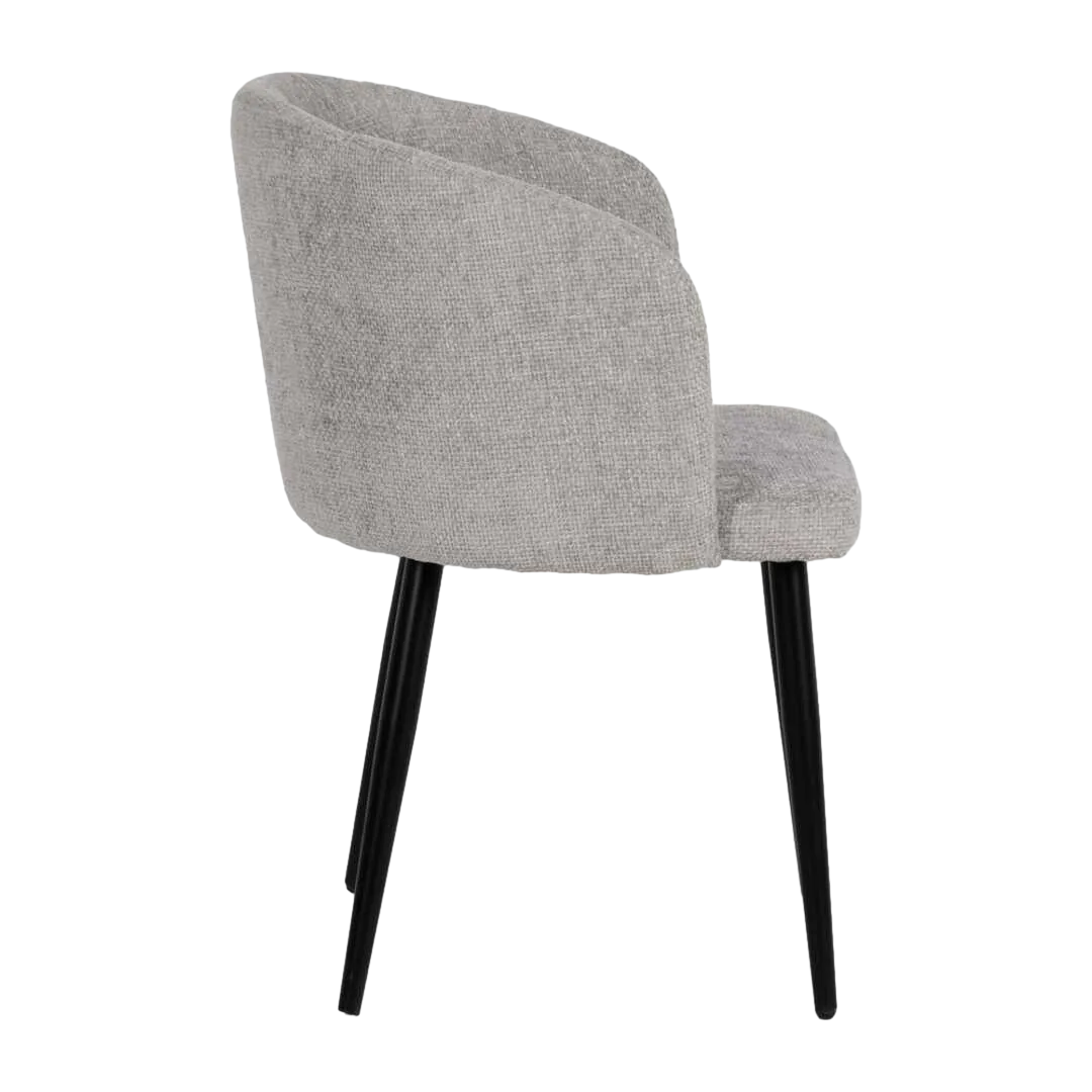 Silla tapizada gris en tejido con estructura de metal 53x53x77cm - Ixia - 612649IX - foto-transparente