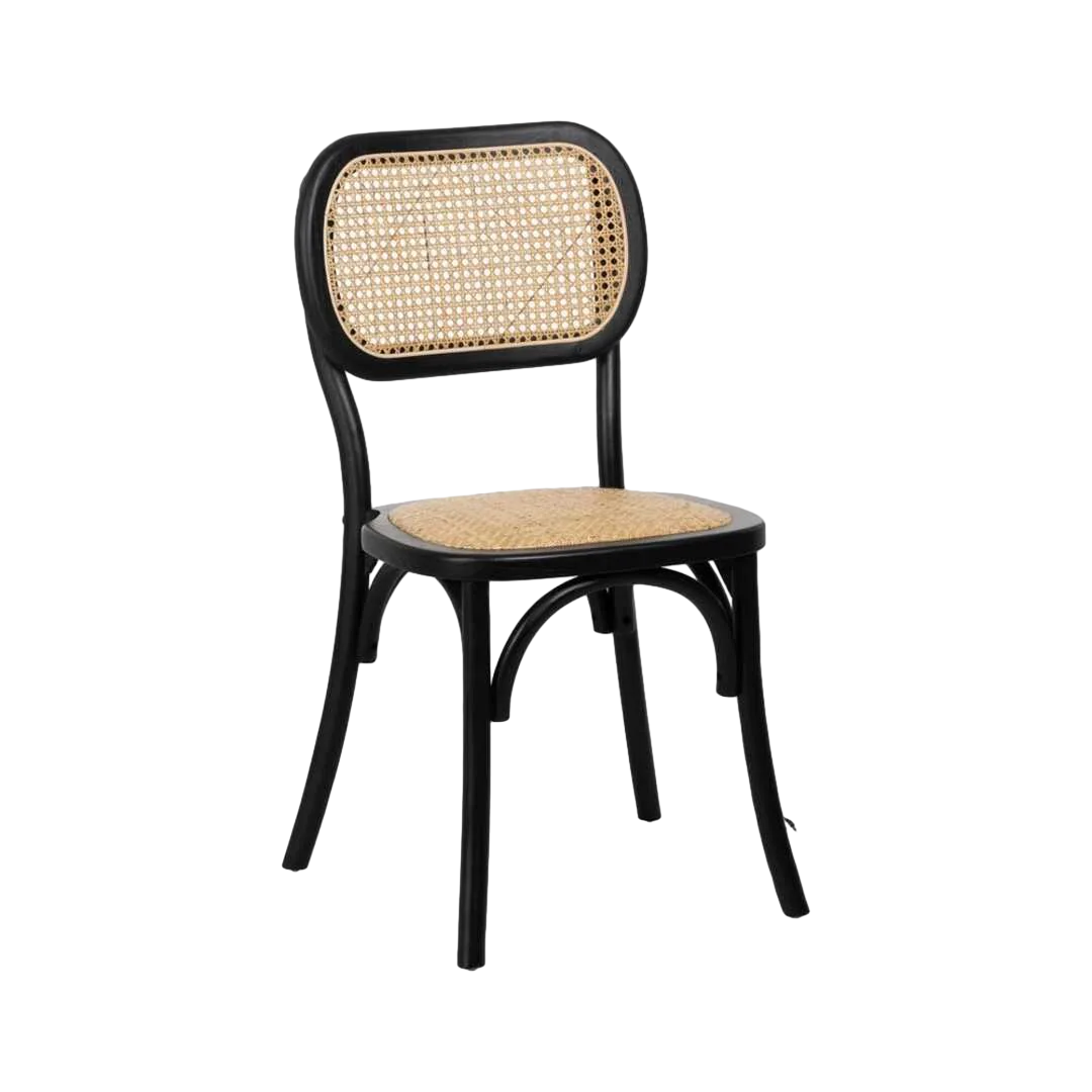 Silla de madera de olmo negra estilo contract 45x41x88cm - Ixia - 612655IX - foto-transparente