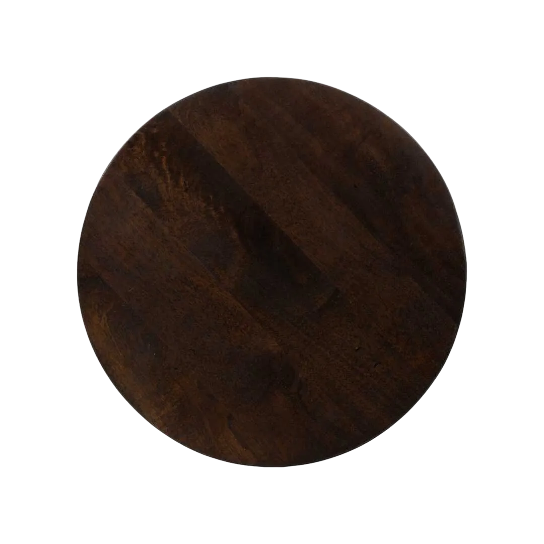 Mesita auxiliar de madera de mango natural para salón 37x37x60cm - Ixia - 612661IX - foto-transparente