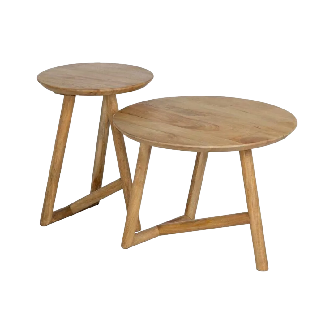 Mesa de centro natural en madera de mango 60x60x45cm - Ixia - 612666IX - foto-transparente