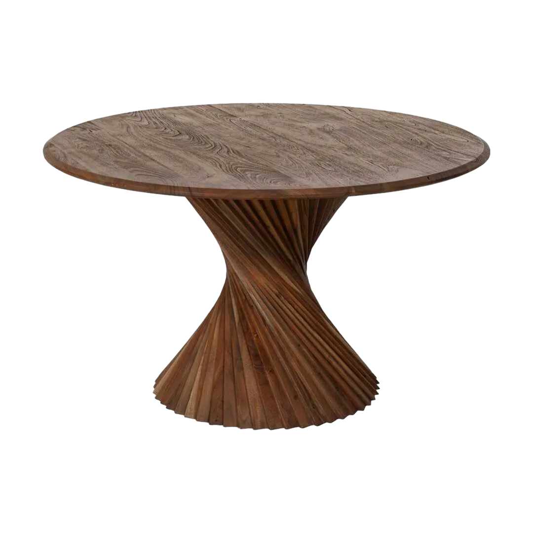 Mesa de comedor de madera de acacia marrón 130x130x76cm - Ixia - 612793IX - foto-transparente