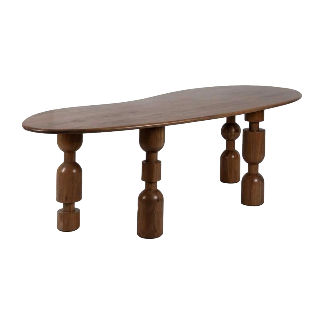 Mesa de comedor madera de acacia marrón 240x97x76cm - Ixia - 612798IX - foto-transparente