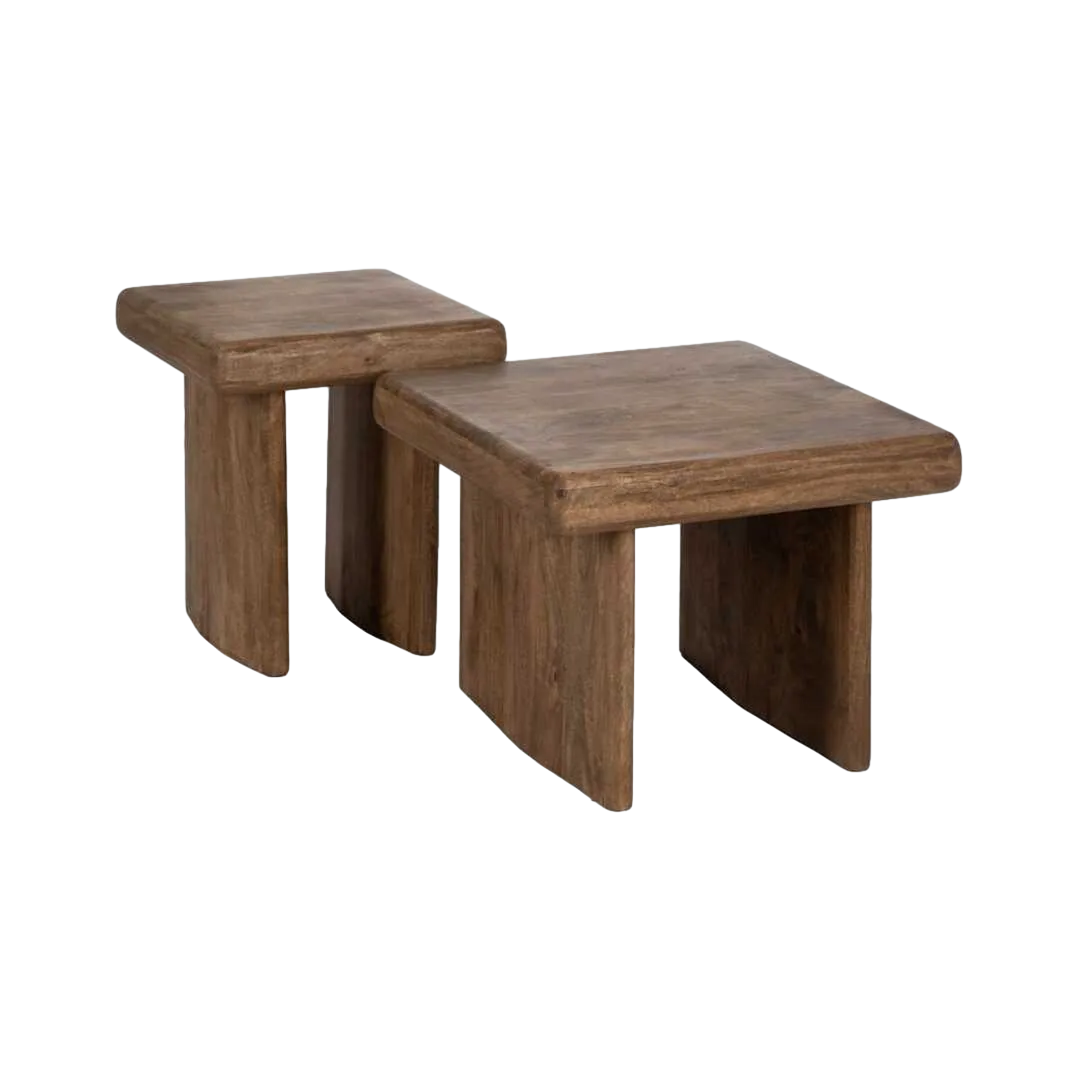 Mesa de centro para salón madera de mango marrón 60x60x45cm - Ixia - 612800IX - foto-transparente