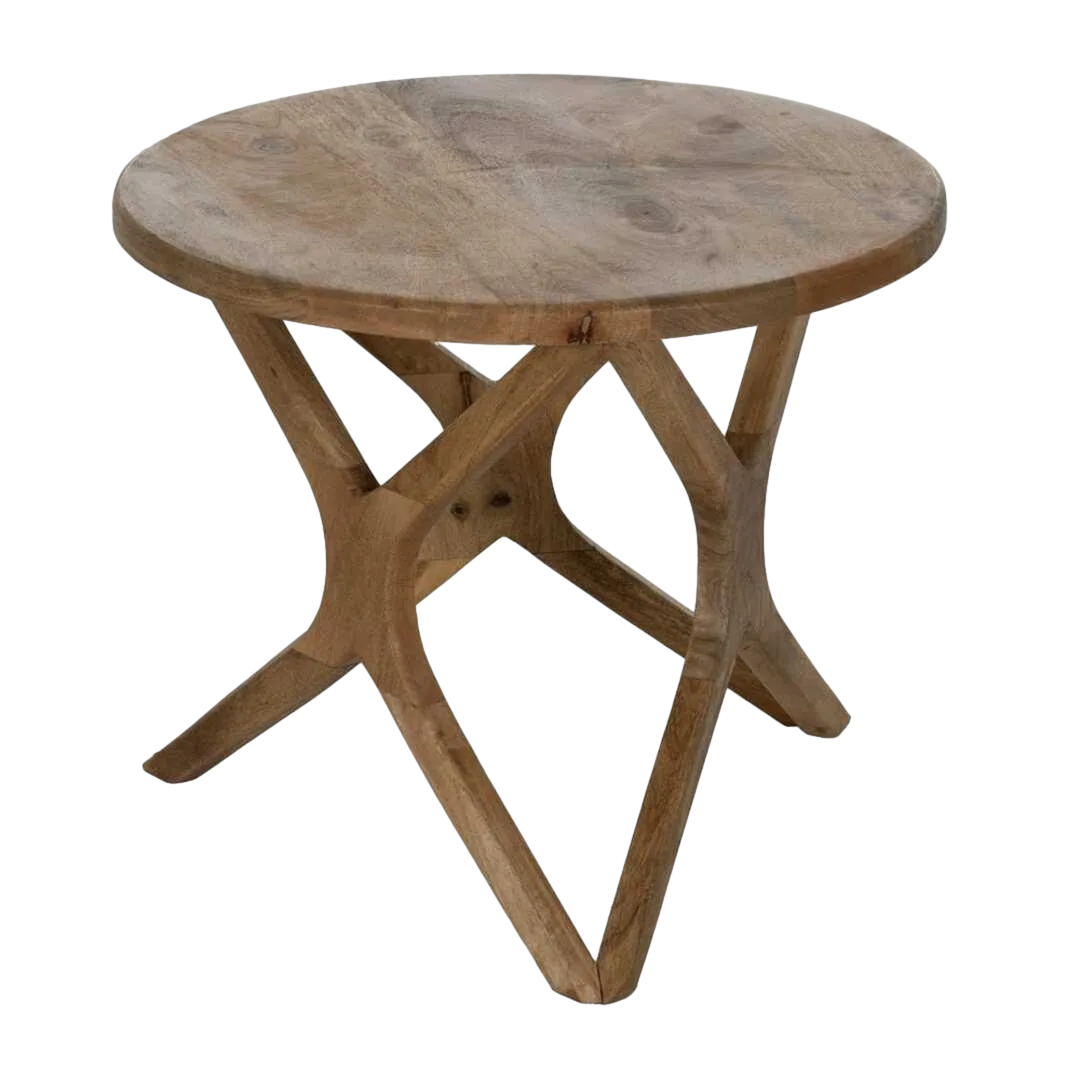 Mesita de madera de mango color miel para decoración 60x60x50cm - Ixia - 612834IX - foto-transparente