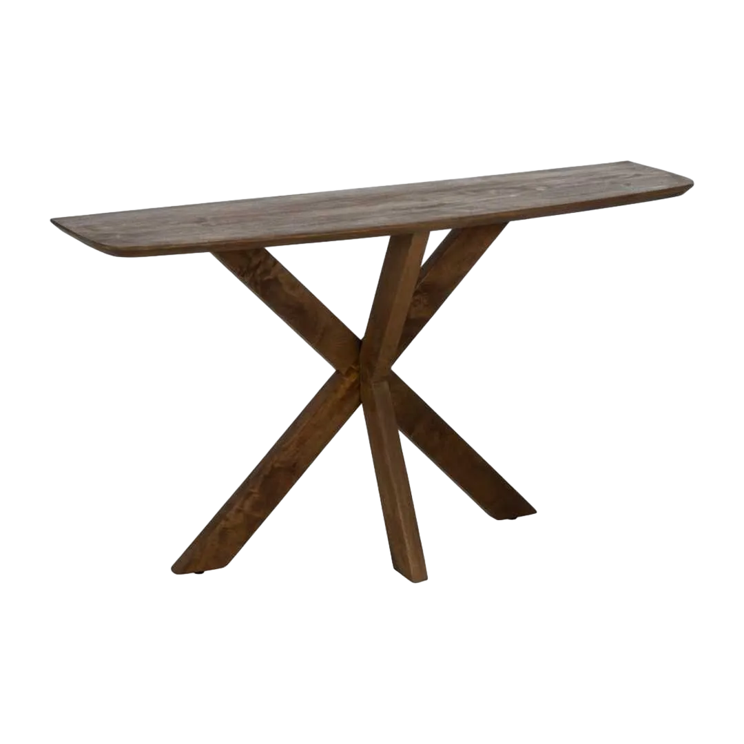 Consola decorativa de madera de mango color miel 130x35x76cm - Ixia - 612837IX - foto-transparente