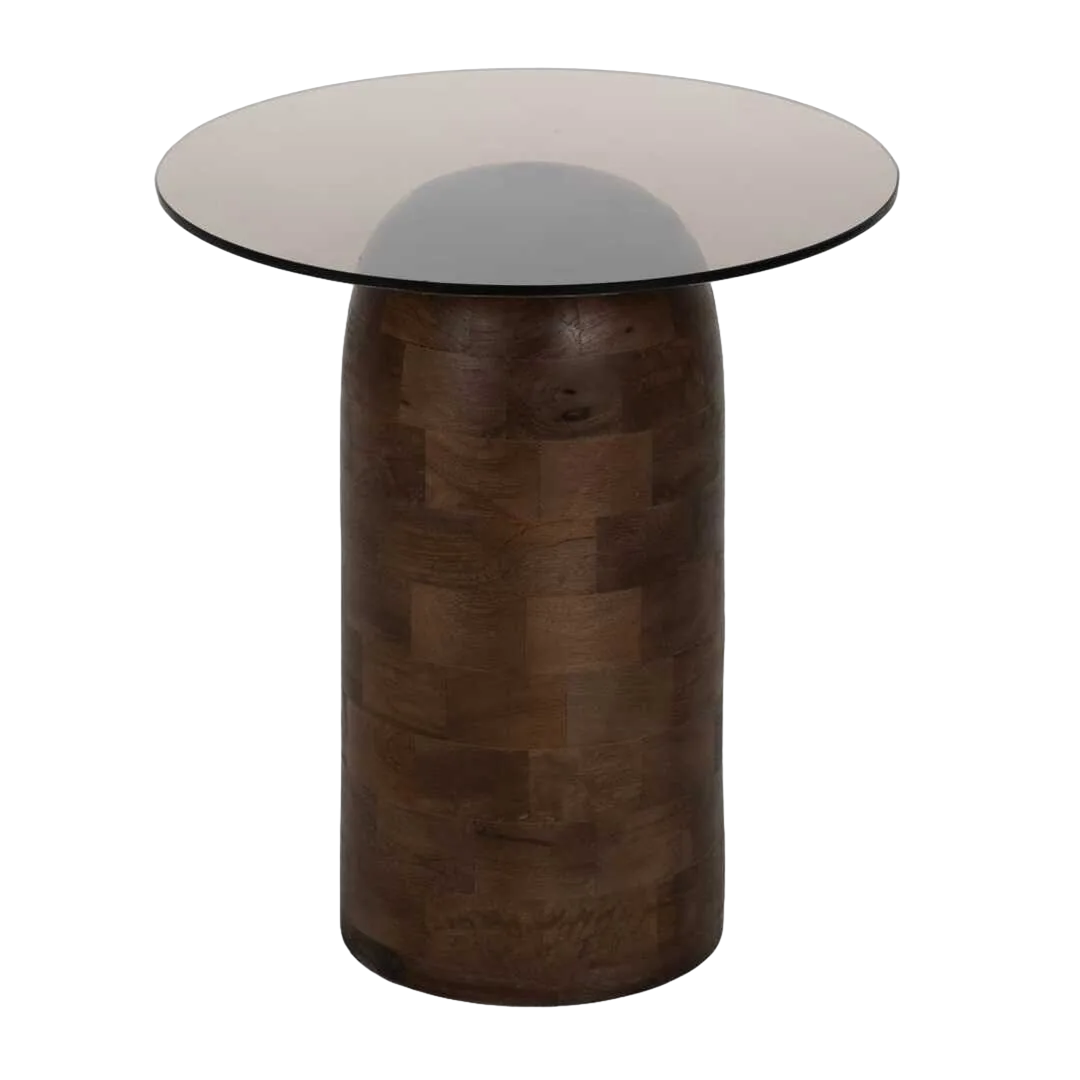 Mesa de centro miel en madera de mango con tablero de cristal 50x50x56cm - Ixia - 612839IX - foto-transparente