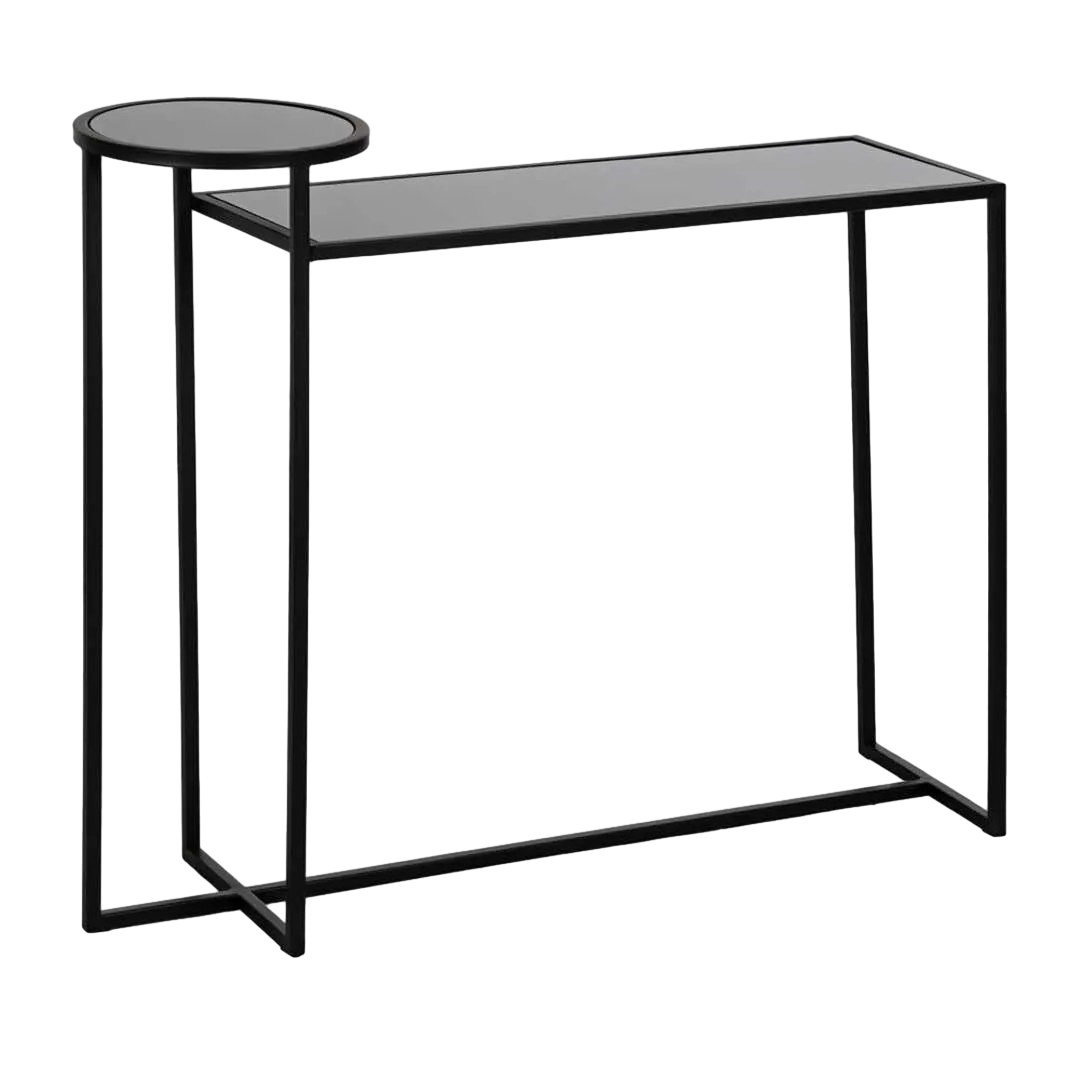 Consola negra de metal y cristal 101x30x83cm - Ixia - 612958IX - foto-transparente