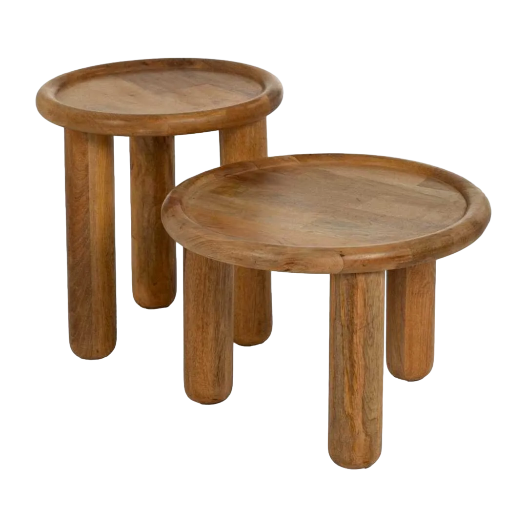 Mesita auxiliar en madera de mango natural 50x50x36cm - Ixia - 613008IX - foto-transparente