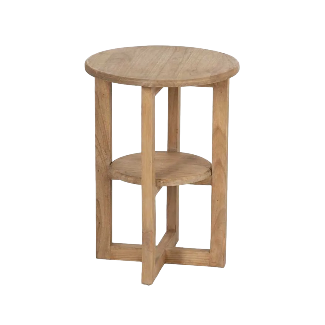 Mesa auxiliar natural en madera de mindi 40x40x55cm - Ixia - 613024IX - foto-transparente