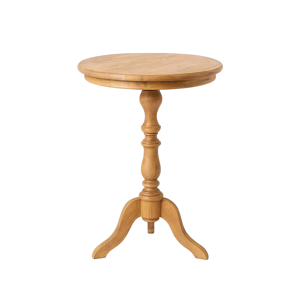 Mesa auxiliar natural de madera de mindi para salón 50x50x64cm - Ixia - 613026IX - foto-transparente