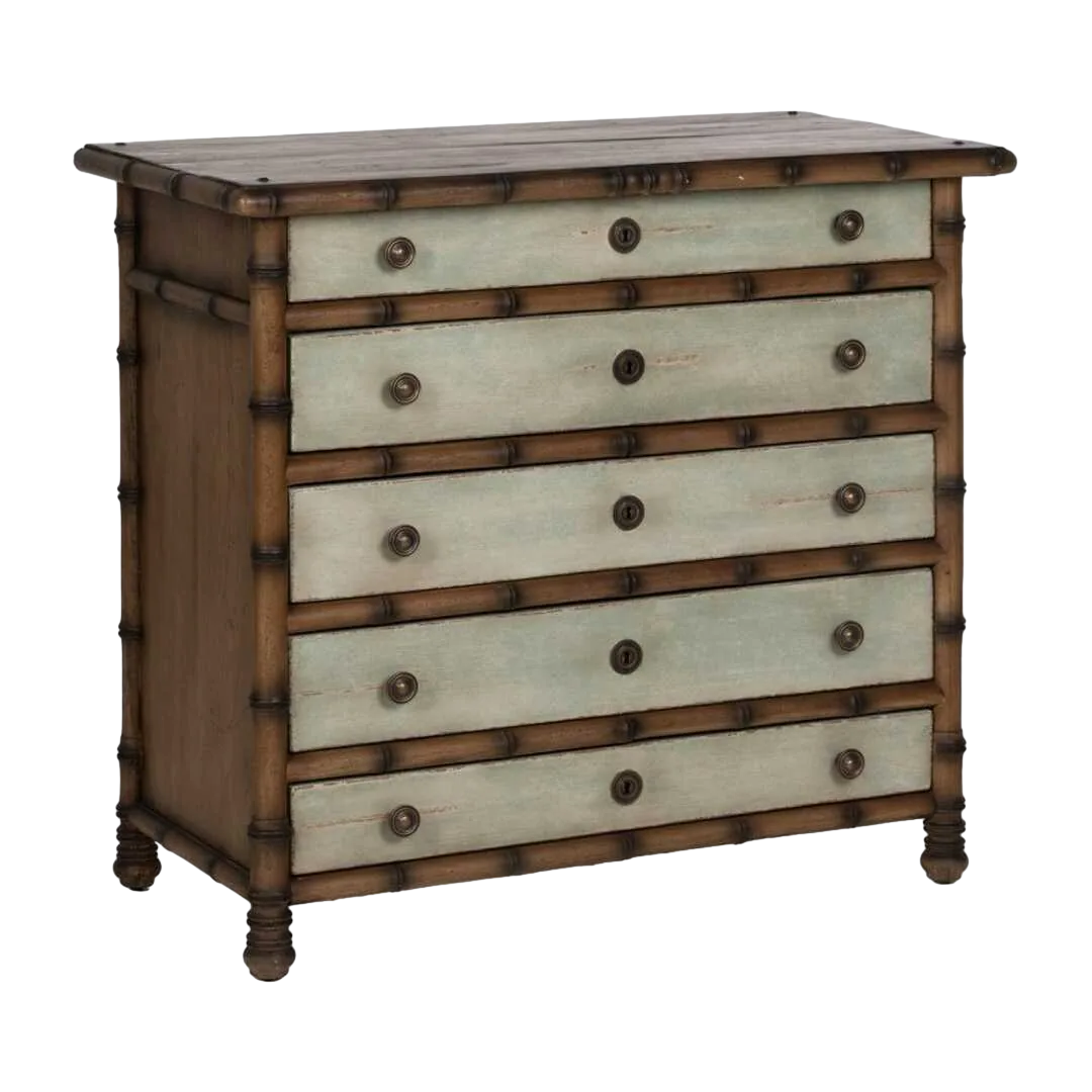 Cómoda de madera de mindi para dormitorio con cajones 95x45x85cm - Ixia - 613228IX - foto-transparente