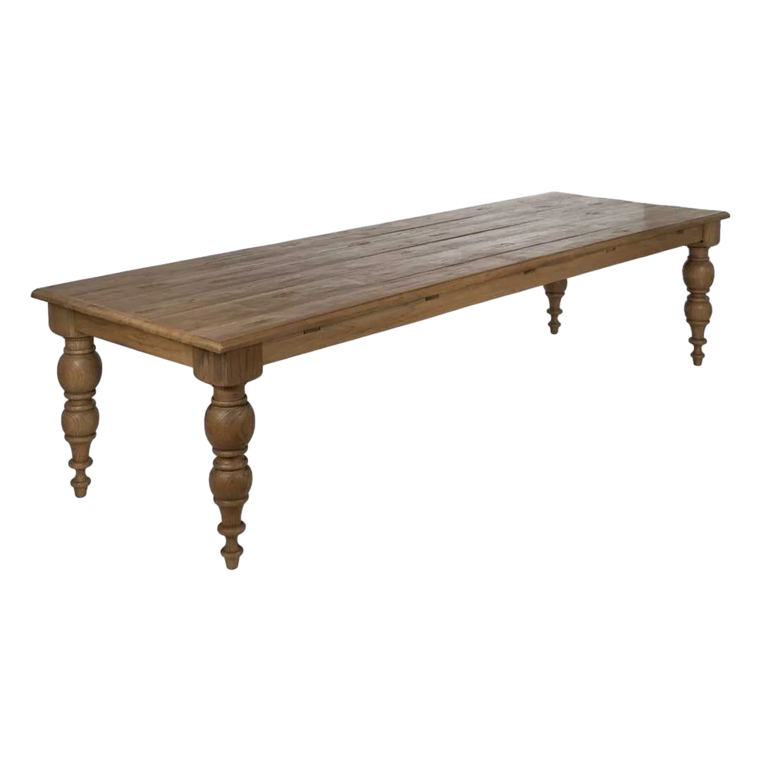 Mesa de comedor en madera de roble recuperada para salón 300x98x77cm - Ixia - 613237IX - foto-transparente