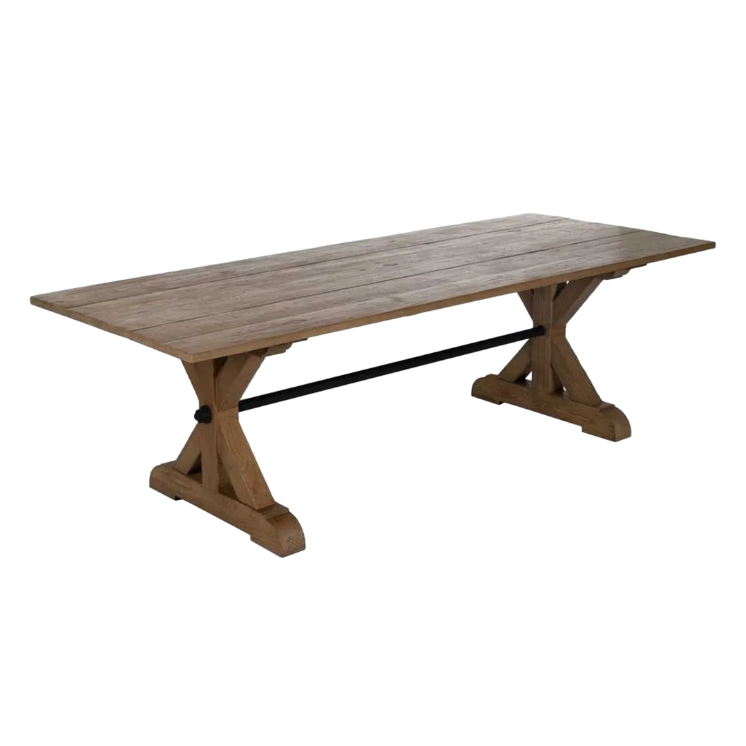 Mesa de comedor en madera de roble recuperada 240x98x76cm - Ixia - 613239IX - foto-transparente