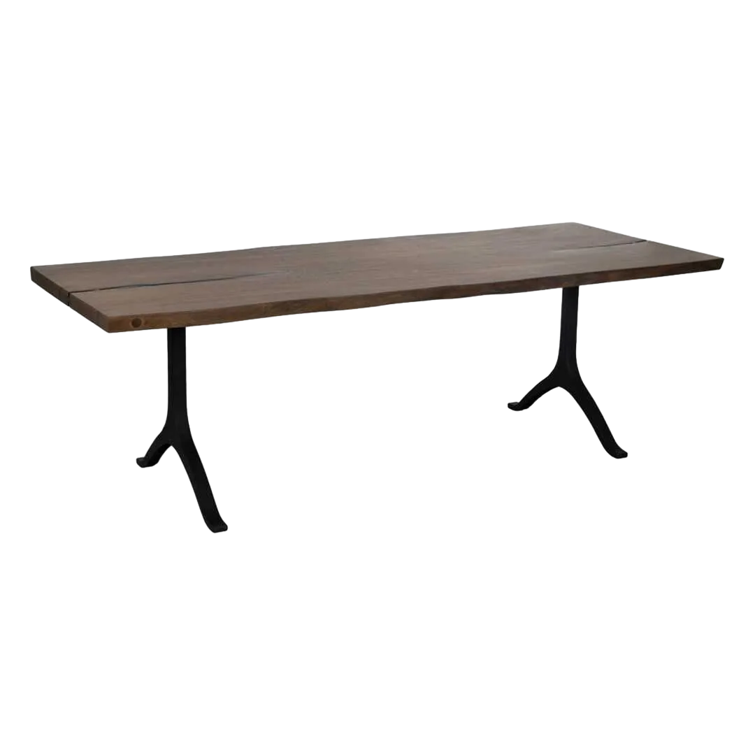 Mesa de comedor madera de suar y hierro 240x90x77cm - Ixia - 613241IX - foto-transparente