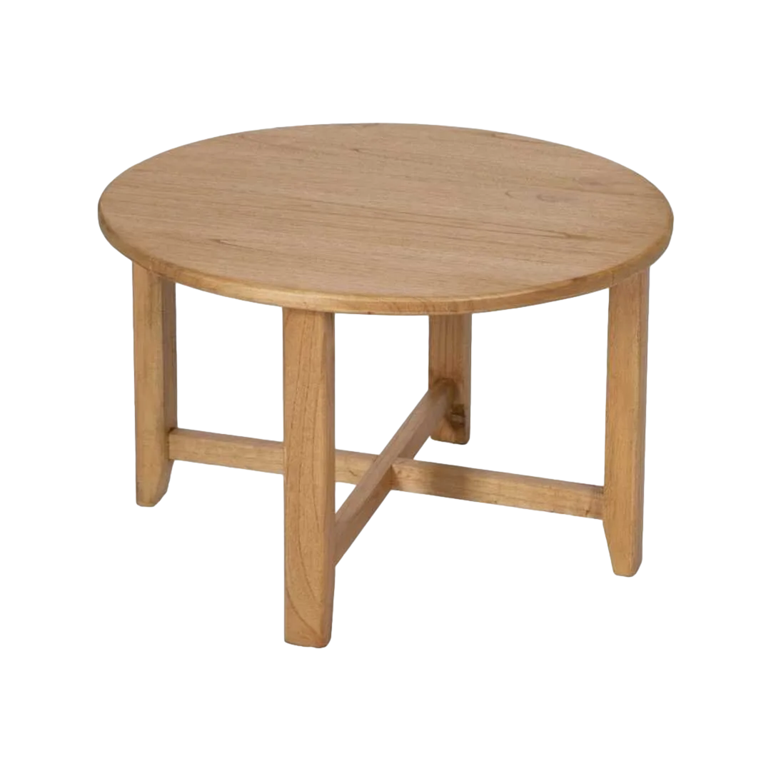 Mesa de centro en madera de mindi color natural 80x80x50cm - Ixia - 613282IX - foto-transparente
