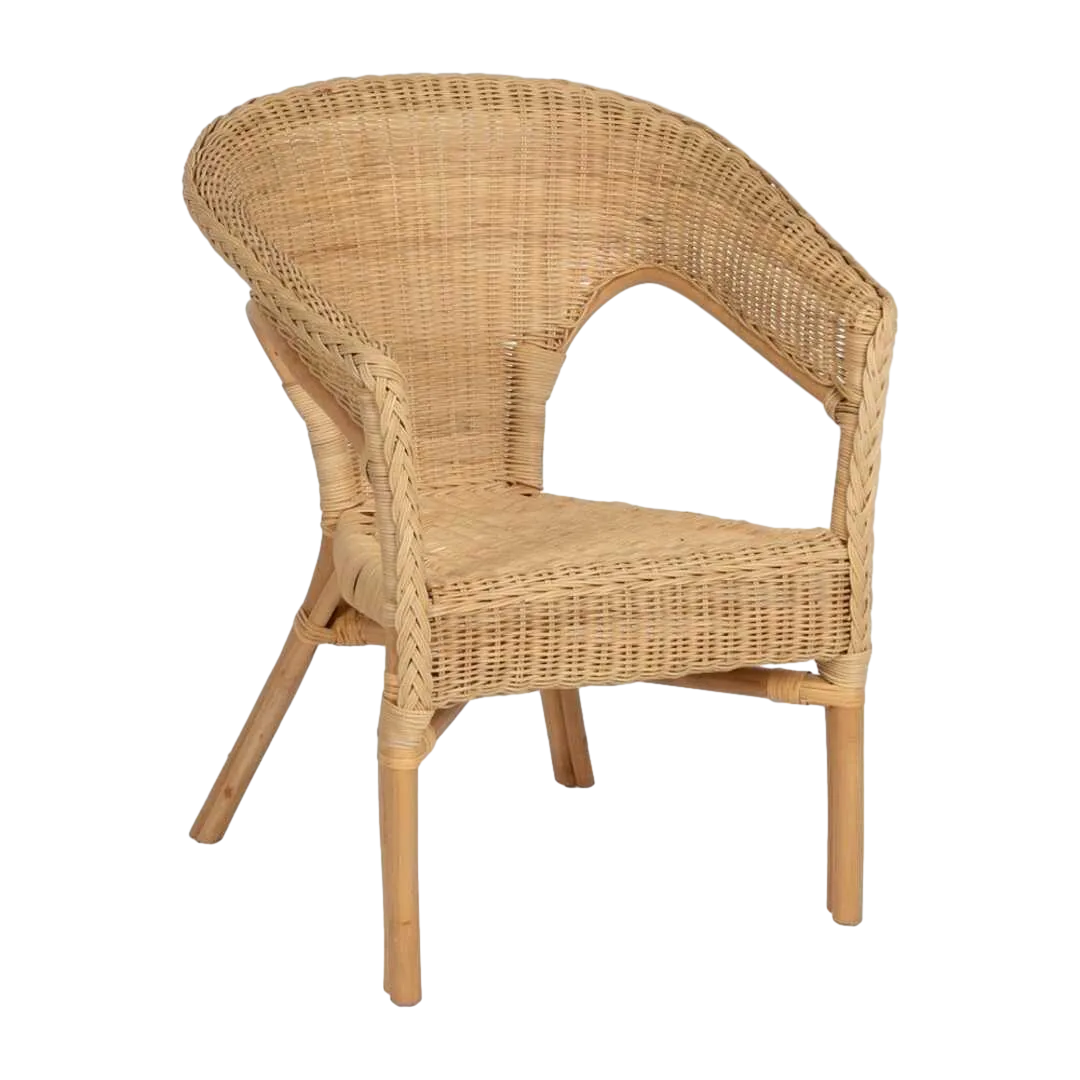 Silla natural de ratán apilable para salón 60x58x80cm - Ixia - 613346IX - foto-transparente