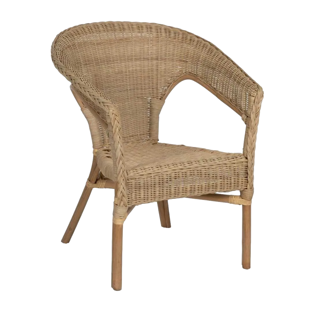 Silla de ratán miel para salón apilable 60x62x78cm - Ixia - 613347IX - foto-transparente