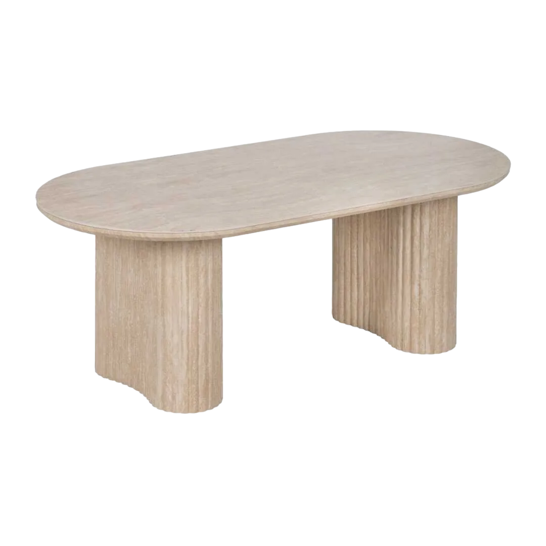 Mesa de centro beige con sobre de piedra sinterizada y patas en MDF 120x60x46cm - Ixia - 613516IX - foto-transparente