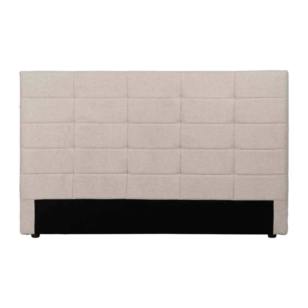 Cabecero beige tapizado en tejido con relleno de foam y estructura en madera contrachapada 160x8x100cm - Ixia - 613521IX - foto-transparente
