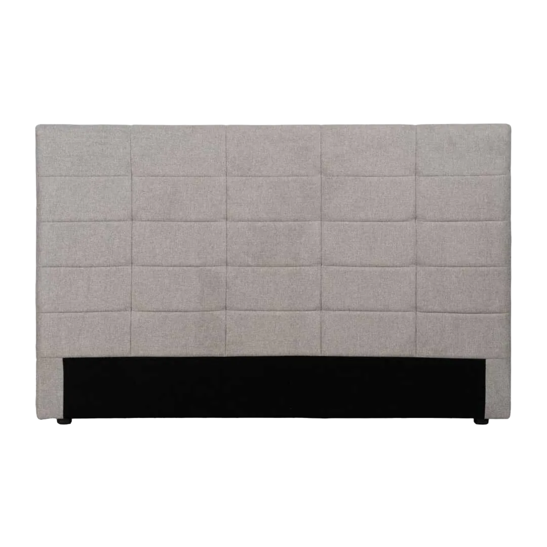 Cabecero tapizado en tejido gris con relleno de foam y estructura de madera contrachapada 160x8x100cm - Ixia - 613523IX - foto-transparente