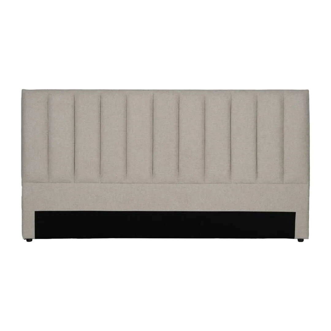 Cabecero tejido beige con relleno de espuma y estructura en madera contrachapada 190x8x100cm - Ixia - 613526IX - foto-transparente