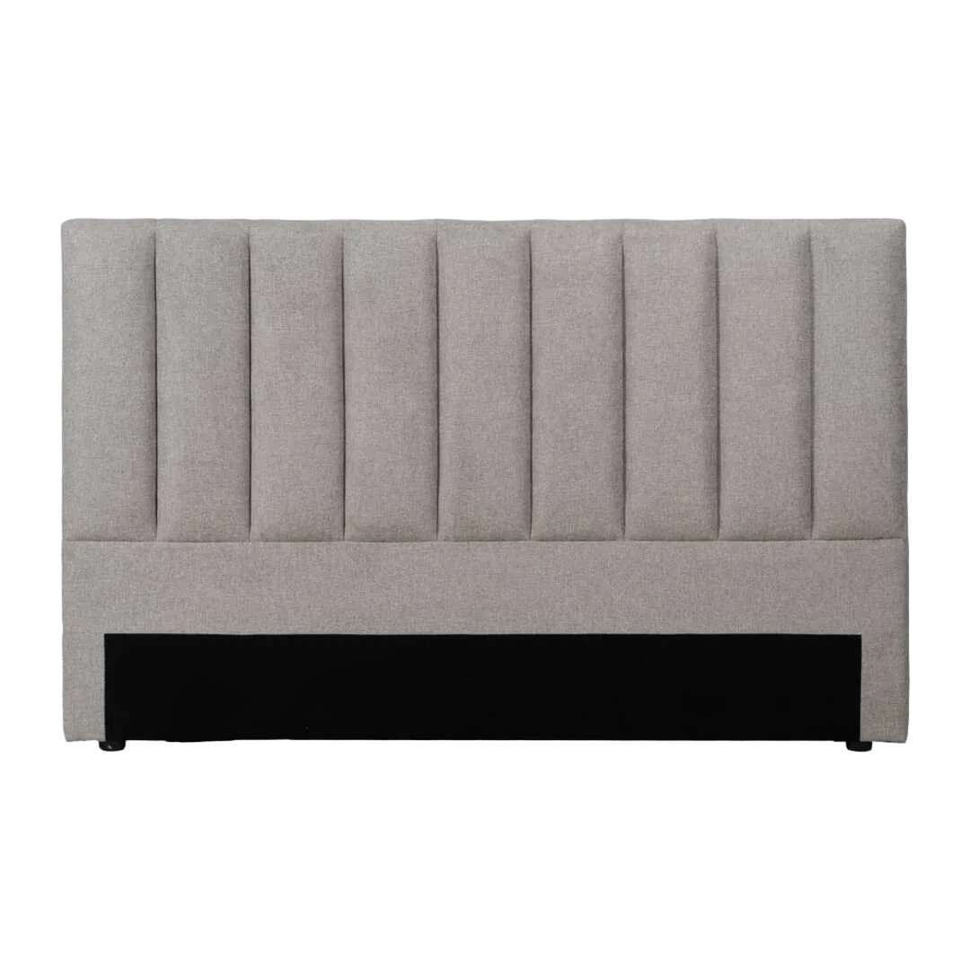 Cabecero tapizado gris en tejido 95% poliéster 5% nylon con relleno de espuma y estructura en madera contrachapada 160x8x100cm - Ixia - 613527IX - foto-transparente