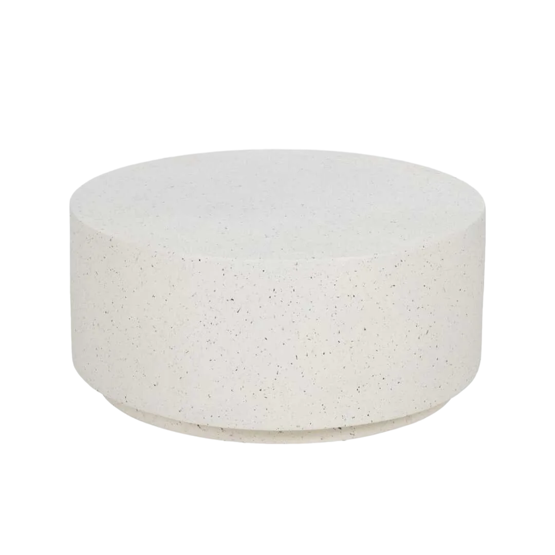 Mesa de centro blanca de fibra de magnesio apta para exterior 90x90x40cm - Ixia - 613544IX - foto-transparente