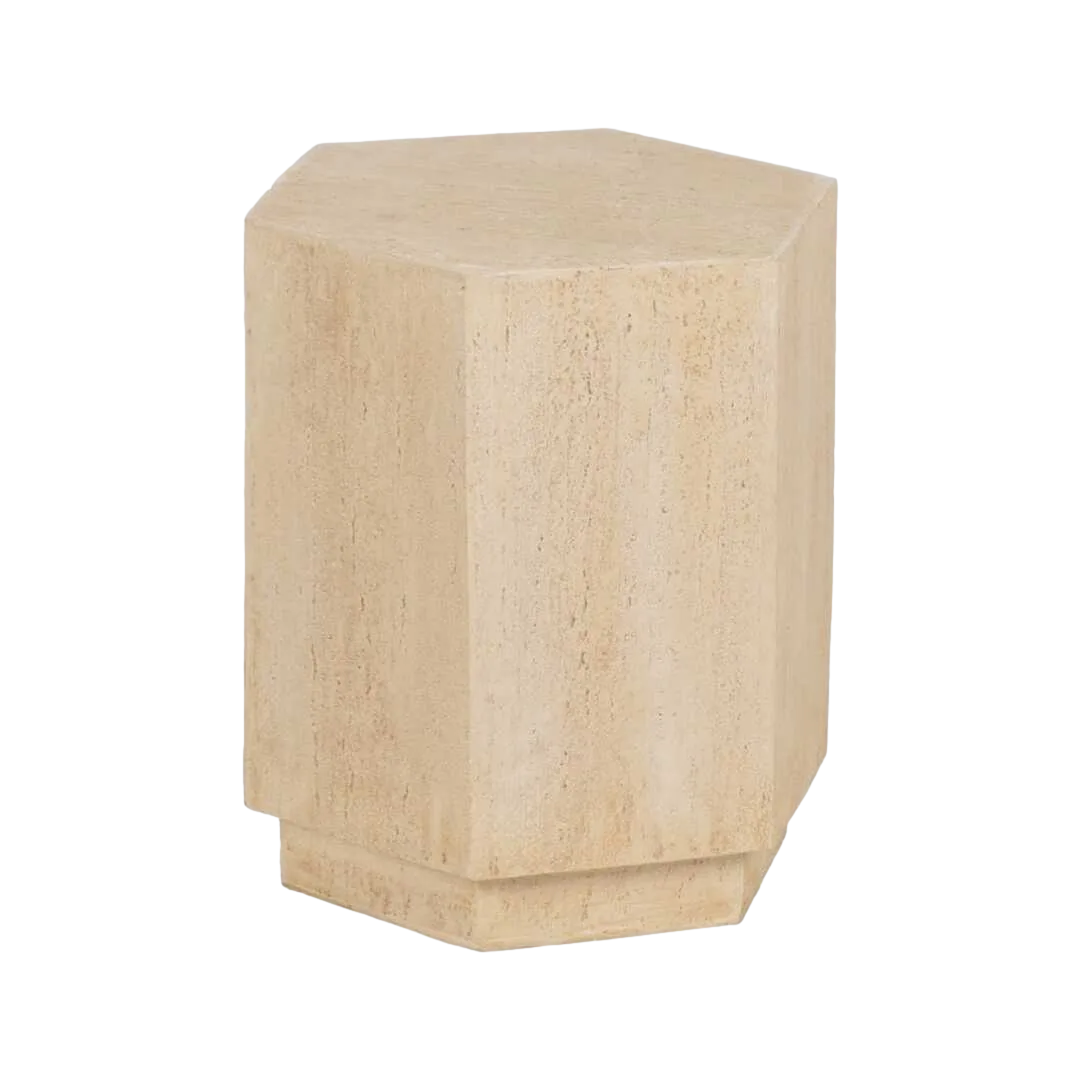Mesa auxiliar beige de magnesio 41.50x36.50x46.50cm - Ixia - 613556IX - foto-transparente