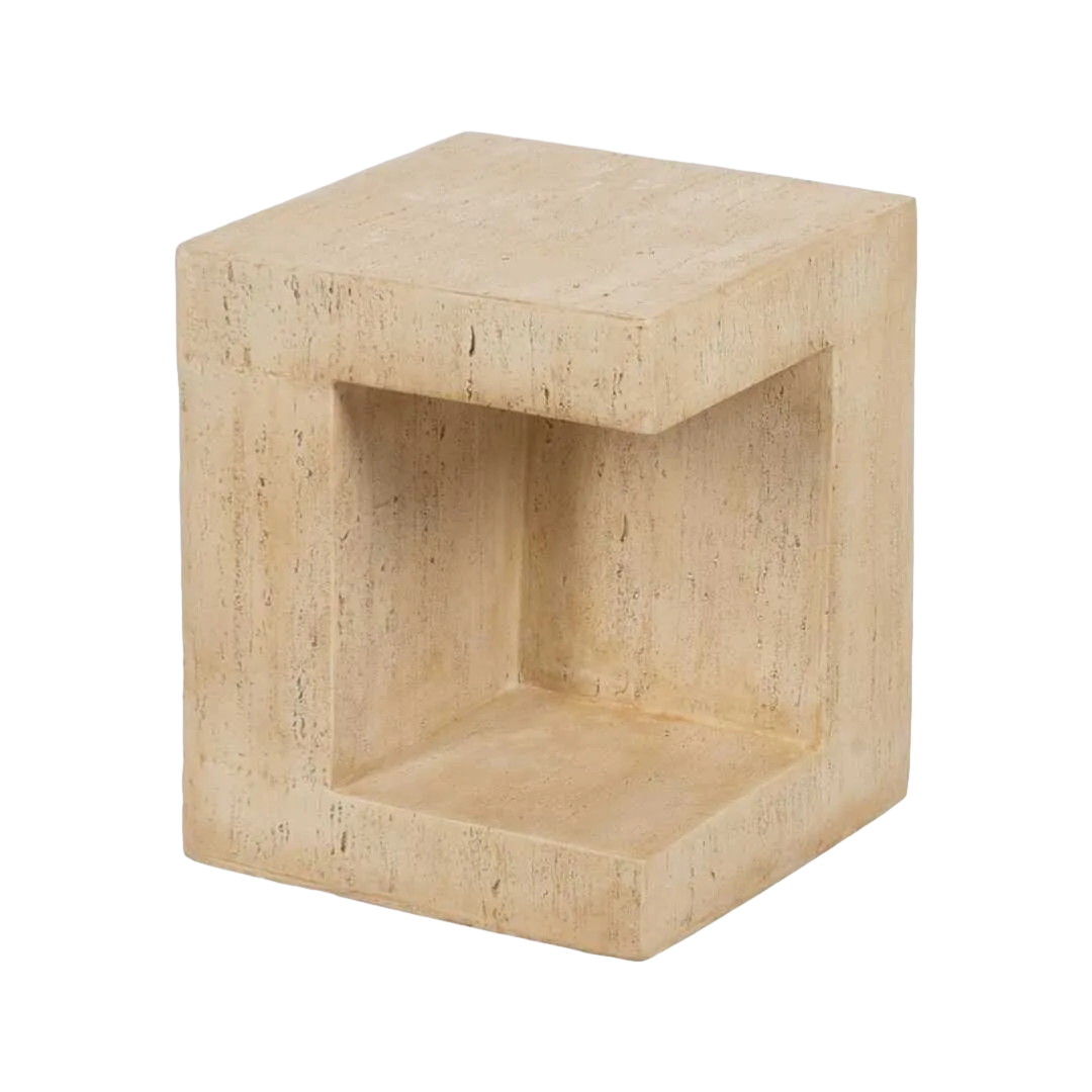 Mesa auxiliar beige de magnesio 38.50x38.50x46cm - Ixia - 613557IX - foto-transparente