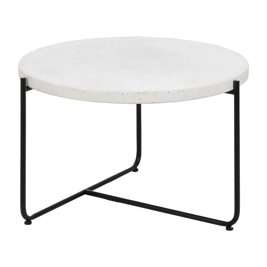 Mesa centro beige y negro en magnesio 68x68x44cm - Ixia - 613558IX - foto-transparente