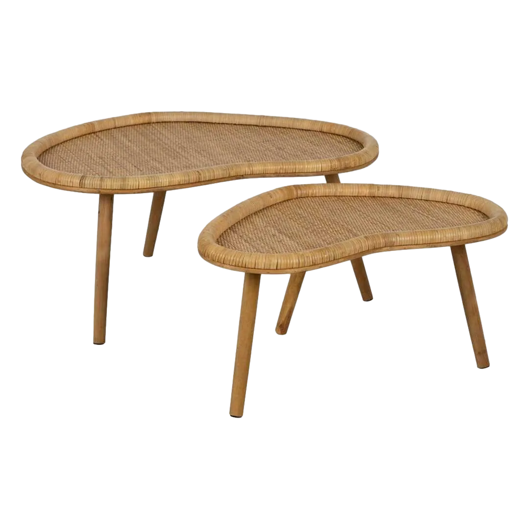 Mesa de centro de ratán natural para salón 90x60x41cm - Ixia - 613620IX - foto-transparente