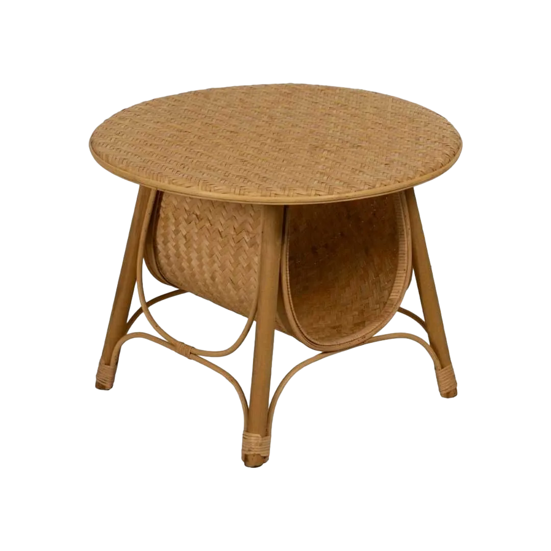 Mesa de centro natural en bambú para salón 61x61x46cm - Ixia - 613624IX - foto-transparente