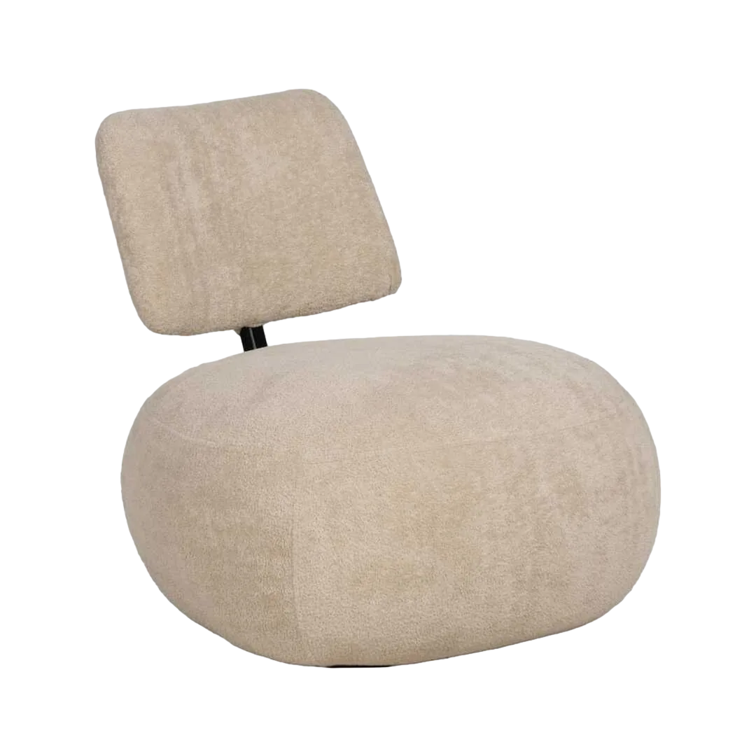 Sillón beige tapizado en tejido 100% poliéster con estructura de madera y asiento acolchado 38cm 67x73x67cm - Ixia - 613646IX - foto-transparente