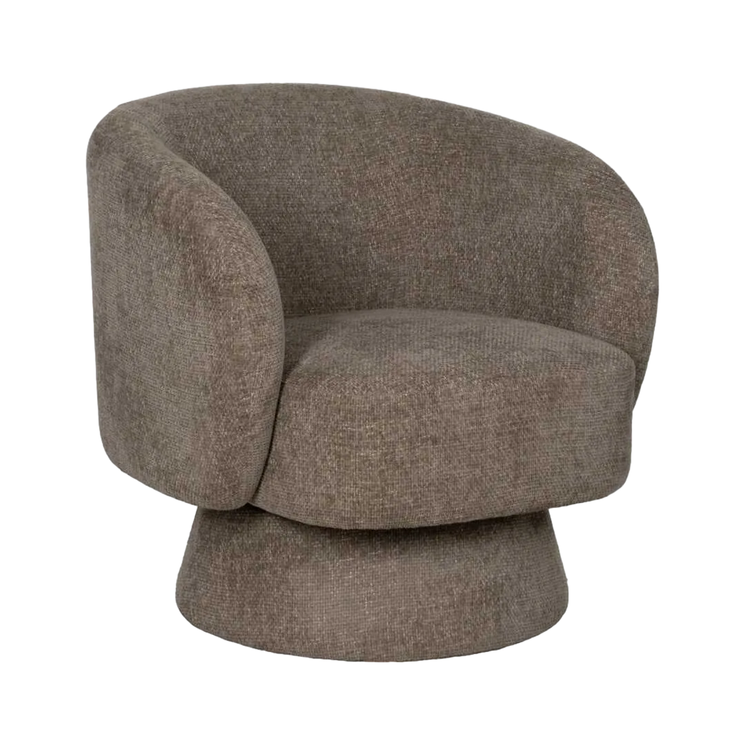 Sillón beige tapizado en tejido 100% poliéster para salón 78x79x77cm - Ixia - 613656IX - foto-transparente